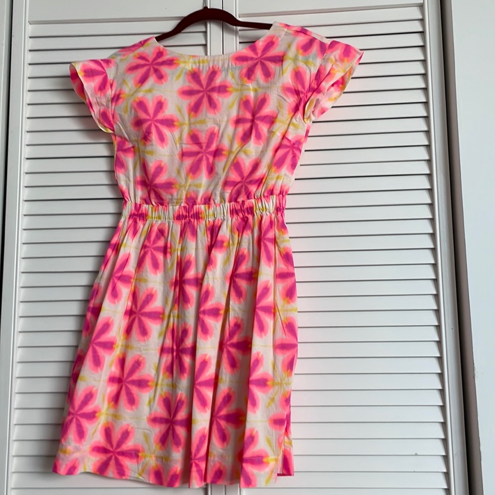 NWOT J.Crew Girls Tie-Dye Floral Open-back Dress with Bow